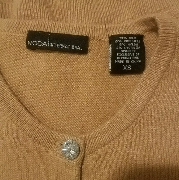 🤎Cute Tan & Rhinestone Cardigan - Picture 4 of 7